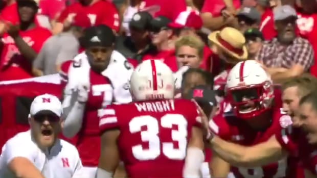 Javin Wright punt block 2022 vs North Dakota celebrate